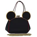 Bolsa de mão em couro Coach Disney Collaboration 2 vias preta Auth 79131