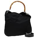 GUCCI Bamboo Shoulder Bag Nylon Black 001 2404 1577 Auth 78241 - Gucci