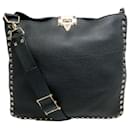 Sac à bandoulière large Rockstud en cuir noir Valentino