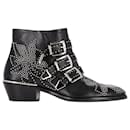 Chloé Susanna Studded Ankle Boots in Black Leather