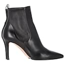 Gianvito Rossi Pointed Toe Ankle Boots in Black Leather