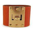 Hermès Collier de Chien bracelet in orange Epson leather