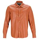 Nanushka Long Sleeves Shirt in Tan Faux Leather