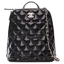 Chanel My Pocket Rucksack aus schwarzem glänzendem Kalbsleder