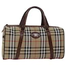 Burberrys Nova Check Boston Bag Canvas Beige Auth 79483 - Autre Marque