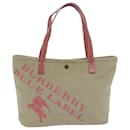 Burberry Blue Label Tote Bag aus Canvas Beige Rosa Auth 79558