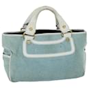 CELINE Hand Bag Suede Blue Auth 79185 - Céline