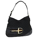 GUCCI GG Supreme Horsebit Shoulder Bag PVC Leather Black 137388 Auth 77823 - Gucci