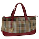 Borsa a mano in tela beige con motivo Nova Check di Burberrys Auth 78335 - Autre Marque