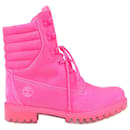 Jimmy Choo x Timberland Velour & Leather Short Boots 39 Unisex in Hot Pink - Autre Marque