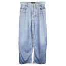 Balenciaga Tromp L'oeil Denim Pants in Light Blue Cotton 