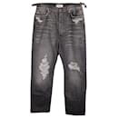 Balenciaga Distressed High-Rise Jeans in Grey Denim