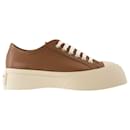 Laced Up Sneakers - Marni - Leather - Brown