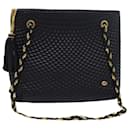 BALLY Quilted Chain Shoulder Bag Leather Black Auth kk247 - Bally