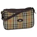 Burberrys Nova Check Schultertasche aus Canvas und Leder Beige Auth 79541 - Autre Marque