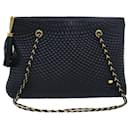 BALLY Sac à épaule en cuir matelassé avec chaîne noire Auth kk252 - Bally