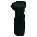 Lanvin Dark Green Stretch Wool Side Zip Dress