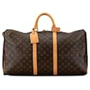 Sac de voyage Keepall 55 Monogram Louis Vuitton marron