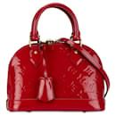 Rote Louis Vuitton Monogramm Vernis Alma BB Tasche