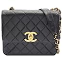 Black Chanel Quilted Lambskin XL Square Flap Crossbody Bag