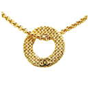 Collar de colgante redondo chapado en oro Chanel