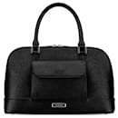 Black Burberry Calf Leather Handbag