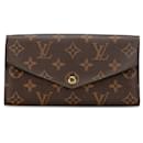 Brown Louis Vuitton Monogram Portefeuille Sarah Wallet