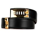 Black Hermès Leather Collier de Chien Belt 65