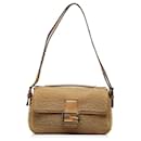 Brown Fendi Multi Shearling Baguette Satchel