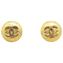 Gold Chanel Gold Plated CC Clip On Earrings