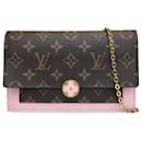 Brown Louis Vuitton Monogram Flore Wallet On Chain Crossbody Bag