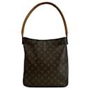 Sac à épaule Louis Vuitton Monogram Looping GM marron