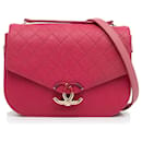 Borsa Cuba in pelle di vitello rosa Chanel Medium