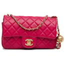 Sac à bandoulière en cuir d'agneau rose Chanel Mini Rectangulaire Pearl Crush