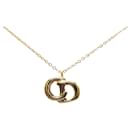 Gold Dior Gold Plated CD Logo Pendant Necklace