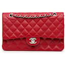 Red Chanel Medium Classic Caviar Double Flap Shoulder Bag