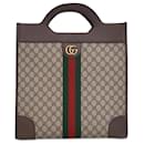 Braune Gucci GG Supreme Ophidia Vertikale Tote