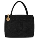 Black Chanel Suede Medallion Tote