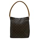 Sac à épaule Louis Vuitton Monogram Looping GM marron