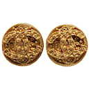 Gold Chanel Gold Plated CC Clip On Earrings