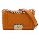 Borsa a tracolla Orange Chanel Small Caviar Boy Flap