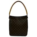 Bolso de hombro Louis Vuitton Monogram Looping GM marrón