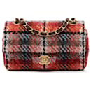 Orange Chanel Mini Rectangular Classic Tweed Flap Crossbody Bag