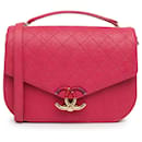 Pink Chanel Medium Caviar Paris Cuba Thread Around Flap Satchel