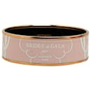 Pink Hermès Wide Enamel Brides de Gala Bangle Costume Bracelet