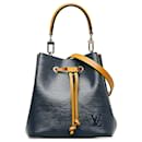 Blauer Louis Vuitton Epi Neonoe BB Eimer Tasche