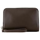 Brown Louis Vuitton Taiga Pochette Baikal Clutch Bag