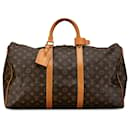 Brown Louis Vuitton Monogram Keepall 50 Travel Bag