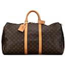 Brown Louis Vuitton Monogram Keepall 55 Travel Bag