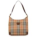 Bolsa de Ombro Haymarket Check Tan da Burberry